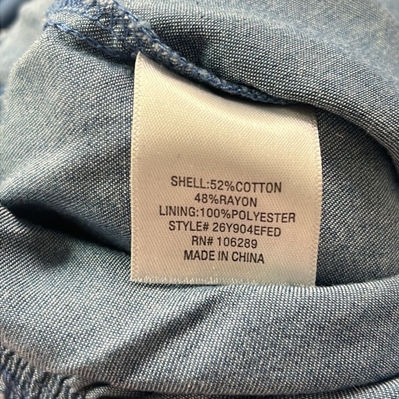 Harper Heritage Spaghetti Strap Ruffle Top Cropped Wide Leg Denim Romper - Picture 4 of 4